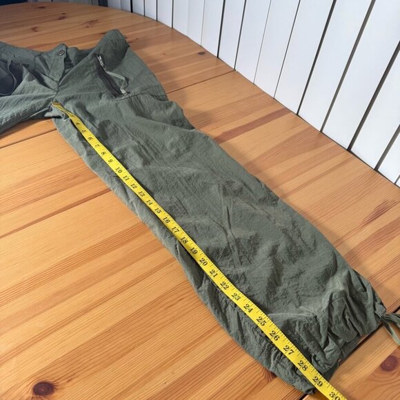 Danada Green Nylon Wide Leg Pants Gorpcore Casual Pockets M - Picture 11 of 12